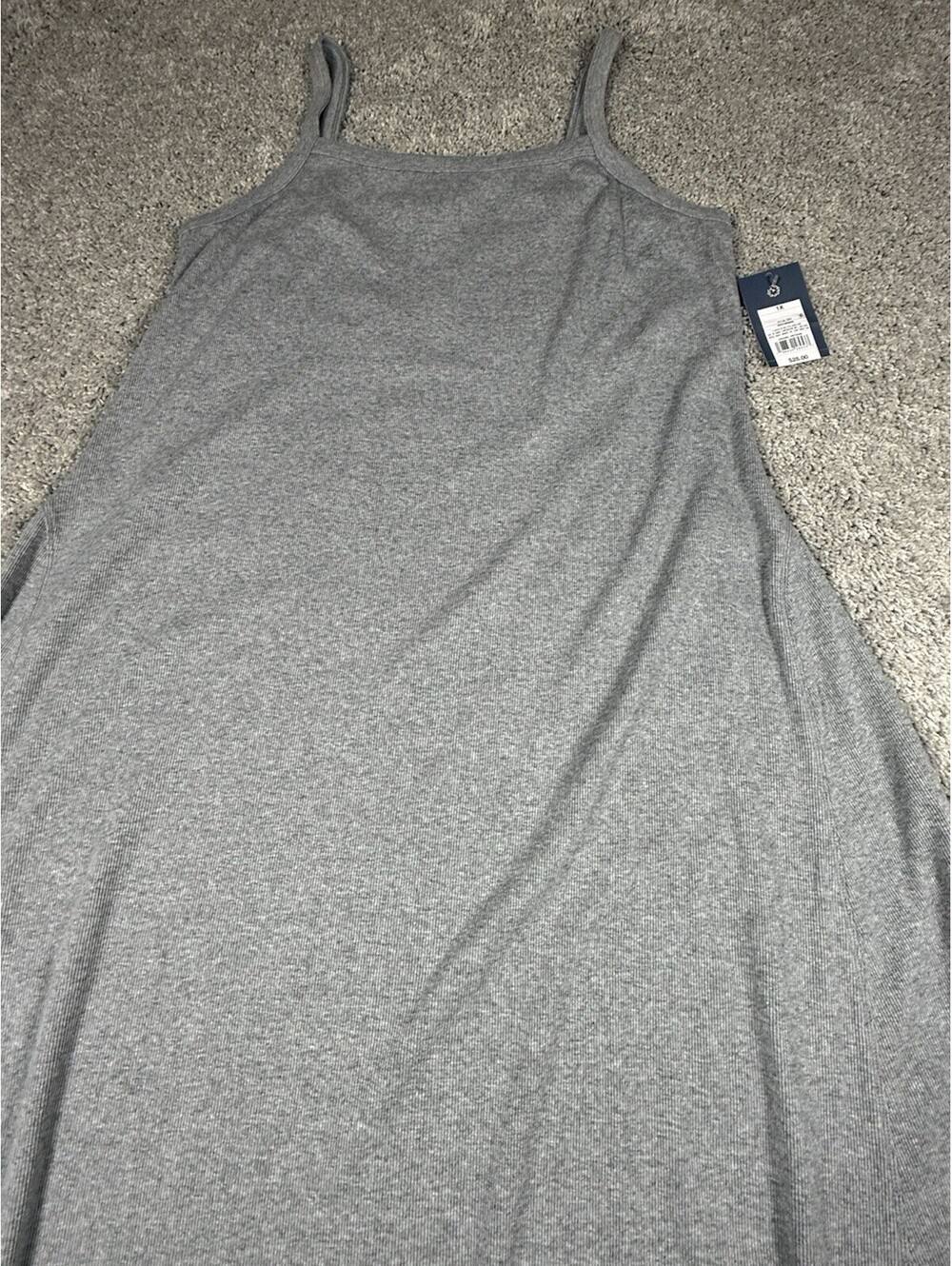 NWT Women's Ribbed Maxi A-Line Dress - Universal Thread™ Heather Gray 1X - Picture 3 of 12